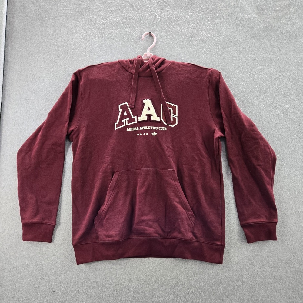 Adidas Men‎ Hoodie L Red AAC Embroidered Long Sleeve Logo